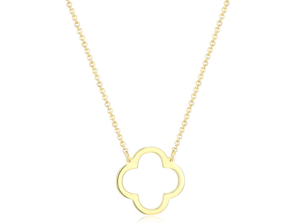 Reign Silver 18K Gold Plated Clover Necklace