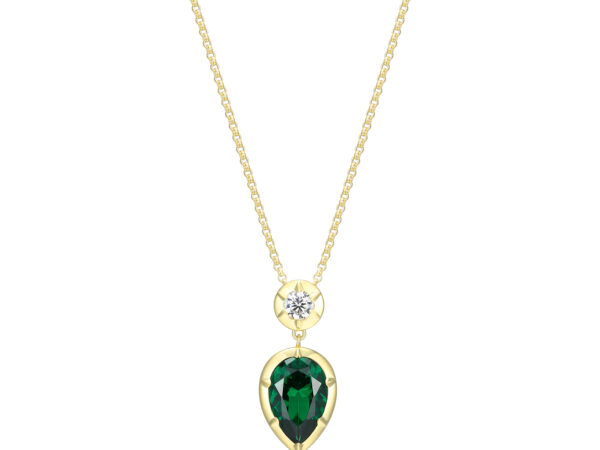 Reign Silver 18K Gold Plated Pear Shape Necklace