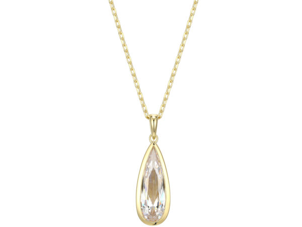 ELLE Silver Gold Plated CZ Necklace