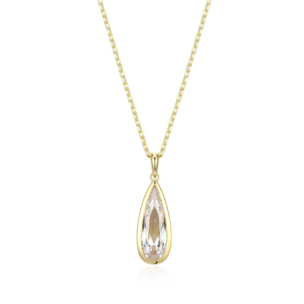 ELLE Silver Gold Plated CZ Necklace