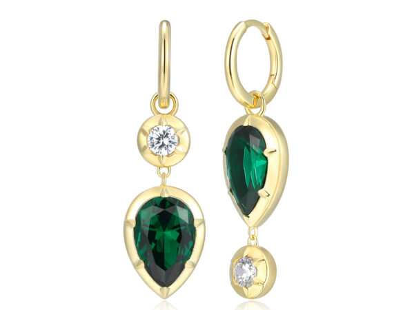 Reign Silver 18K Gold Plated Pear Shape Earrings