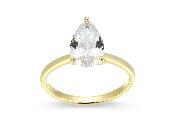 Reign Gold Plated Pear CZ Ring