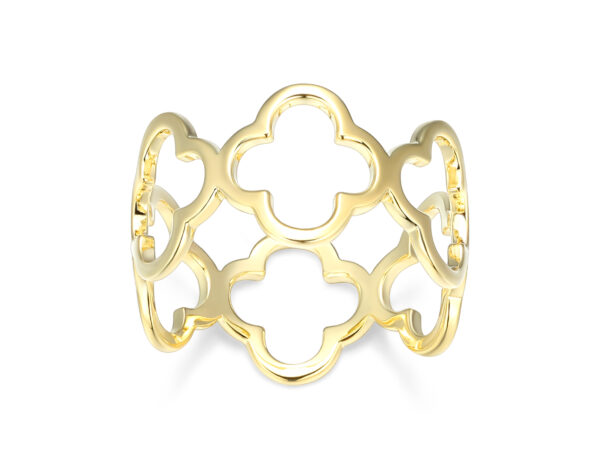 Reign Silver 18K Gold Plated Clover Ring