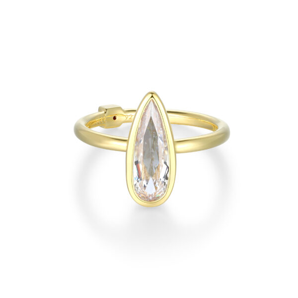 ELLE Silver Gold Plated CZ Ring