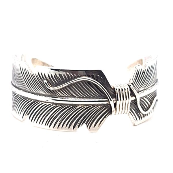 ESTATE Sterling Silver Handmade Feather Cuff