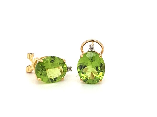 ESTATE 18K Peridot Omega Earrings