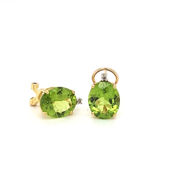 ESTATE 18K Peridot Omega Earrings