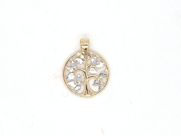 10K Diamond Cut Tree of Life Pendant