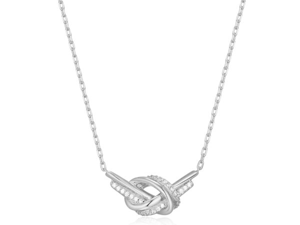 ELLE Silver Cubic Zirconia Knot Necklace