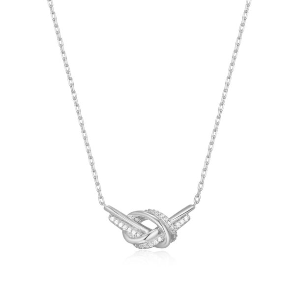 ELLE Silver Cubic Zirconia Knot Necklace