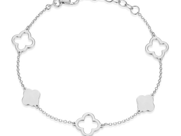 Reign Sterling Silver Clover Bracelet