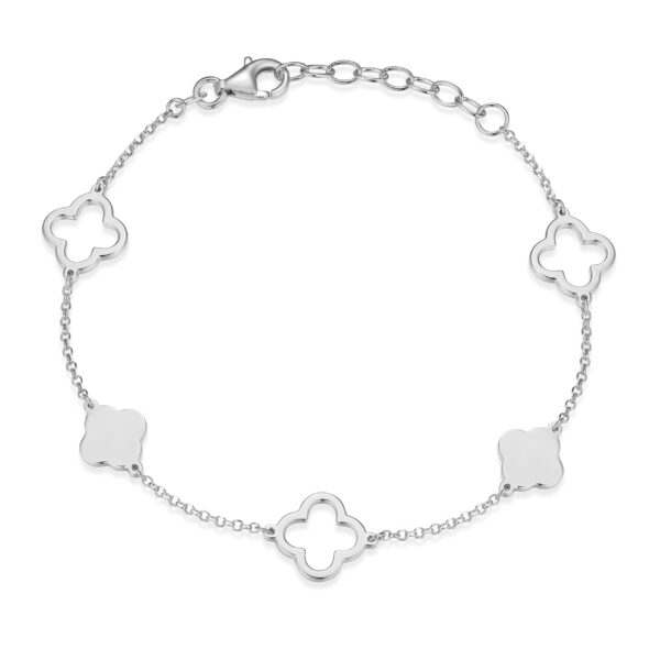 Reign Sterling Silver Clover Bracelet