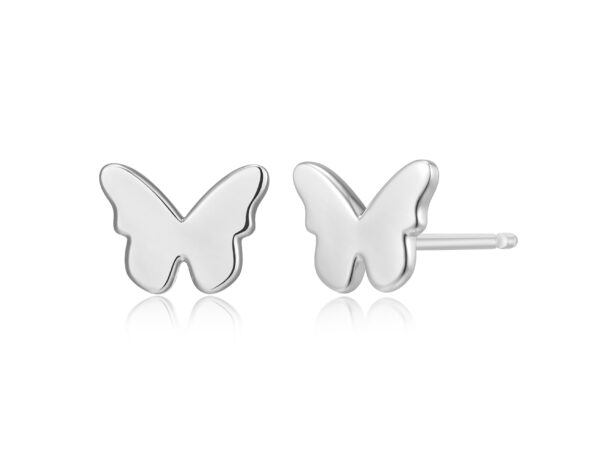 Reign Silver Butterfly Stud Earrings