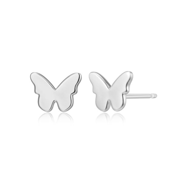 Reign Silver Butterfly Stud Earrings