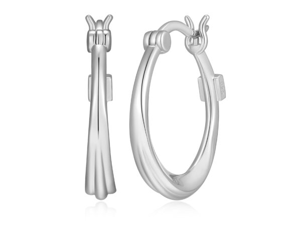 ELLE Silver Polished Hoop Earrings