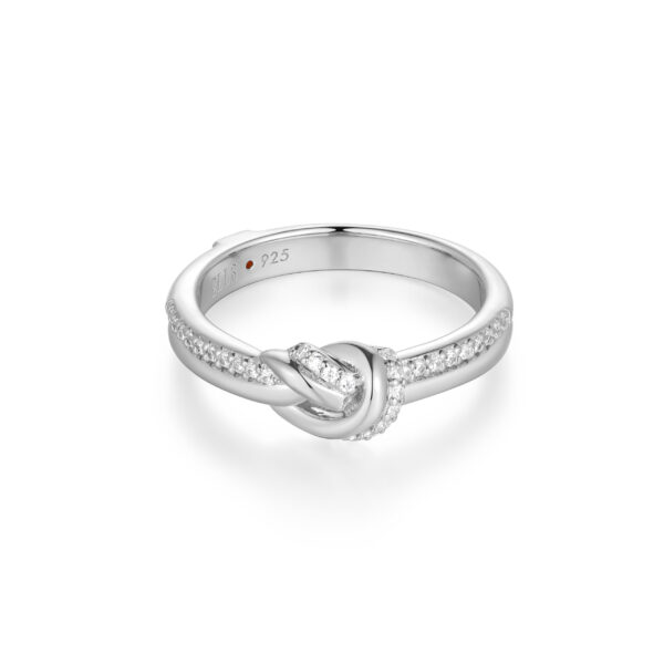 ELLE Silver Cubic Zirconia Knot Ring