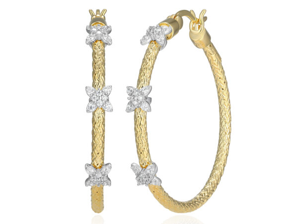 Charles Garnier Gold Plated Silver CZ Hoops