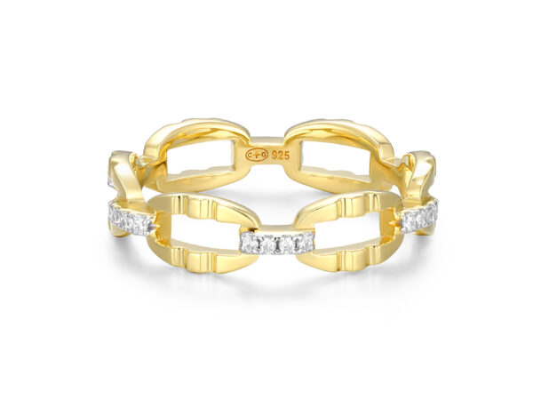 Charles Garnier Gold Plated Silver CZ Ring
