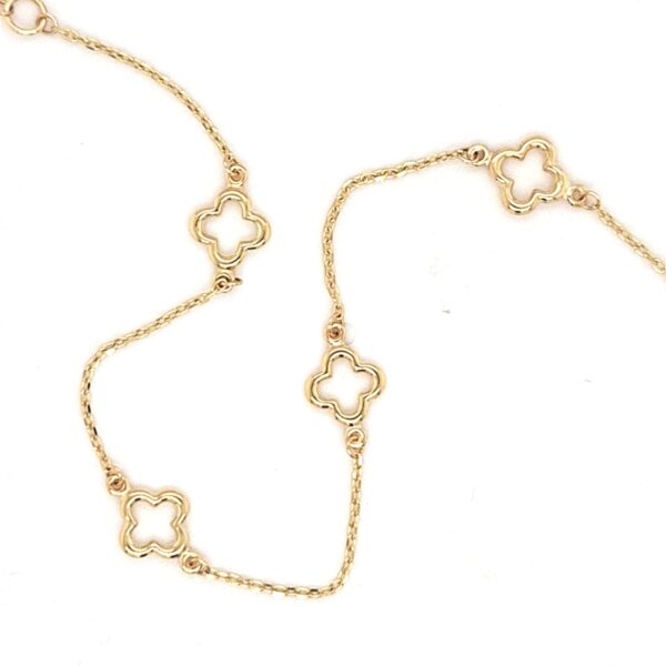 10K Gold Clover Station Bracelet