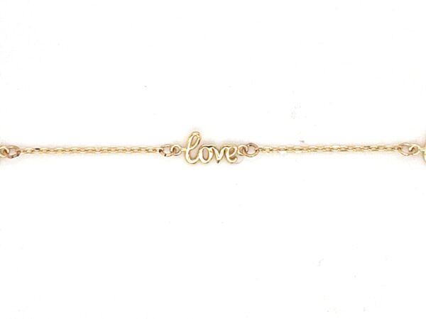 10K Gold "Love" Station Bracelet