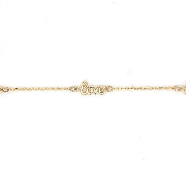 10K Gold "Love" Station Bracelet
