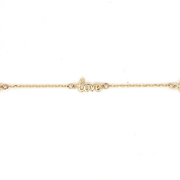10K Gold "Love" Station Bracelet