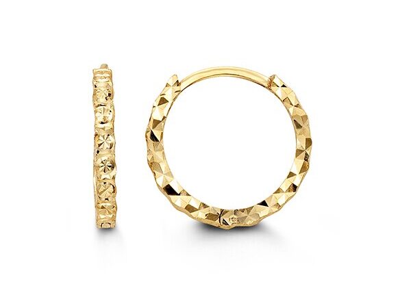 10K Gold Huggie Hoop Earrings