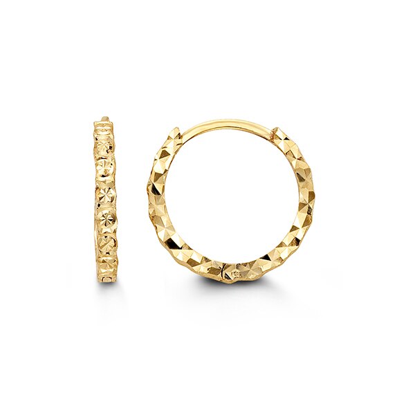10K Gold Huggie Hoop Earrings