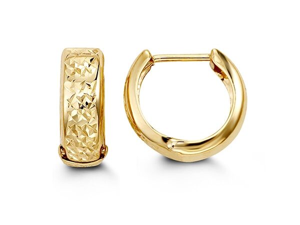 10K Gold Huggie Hoop Earrings