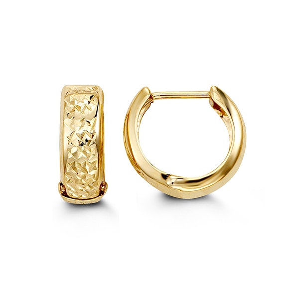 10K Gold Huggie Hoop Earrings
