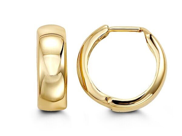 10K Gold Huggie Hoop Earrings
