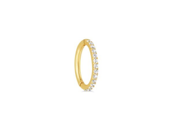 14K Single Huggie Hoop Earring with CZs