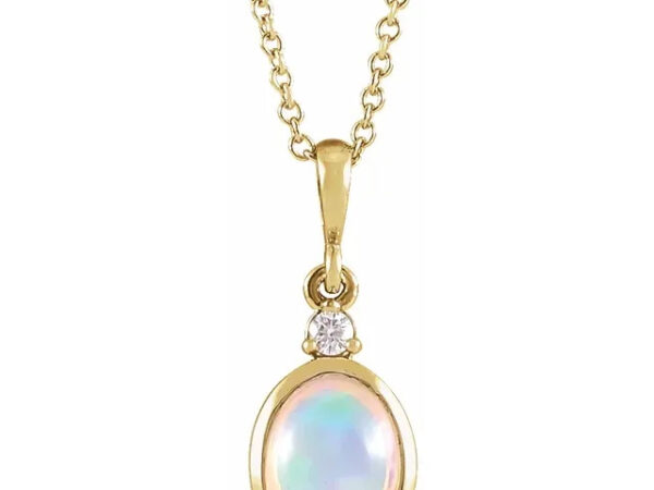 14K Opal & Diamond Necklace