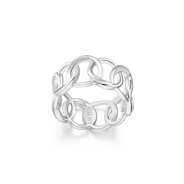 ELLE Sterling Silver Interlocking Link Ring