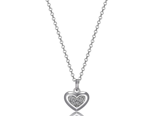 ELLE Sterling Silver CZ Mini Heart Necklace