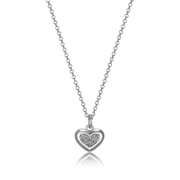 ELLE Sterling Silver CZ Mini Heart Necklace