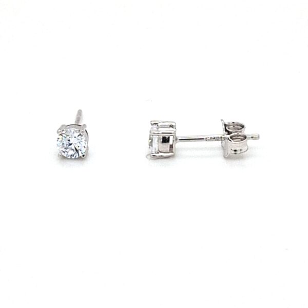 White Gold Cubic Zirconia Stud Earrings