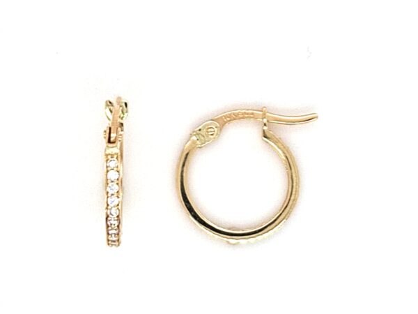 10K Gold Small CZ Hoop Earrings