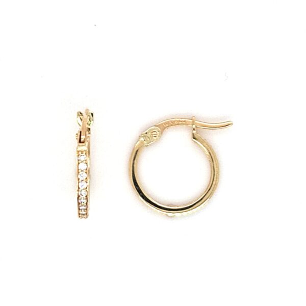10K Gold Small CZ Hoop Earrings
