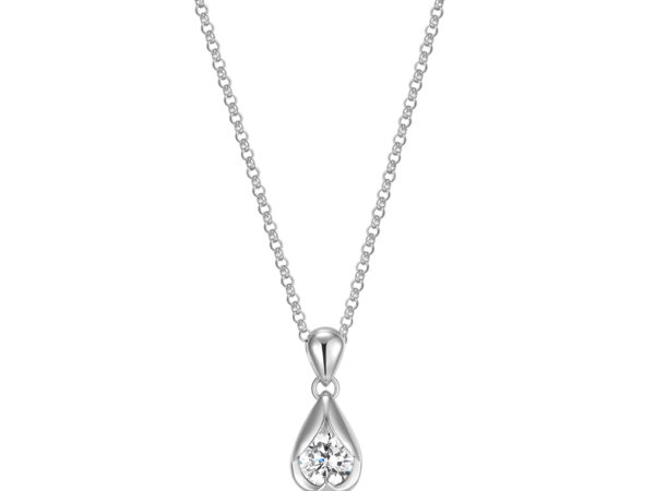 ELLE Sterling Silver CZ Necklace