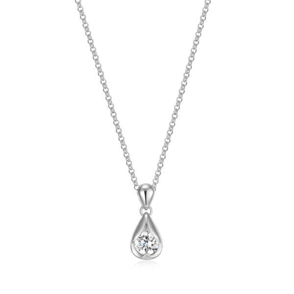 ELLE Sterling Silver CZ Necklace