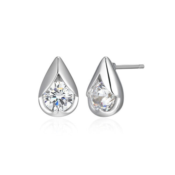 ELLE Sterling Silver CZ Stud Earrings