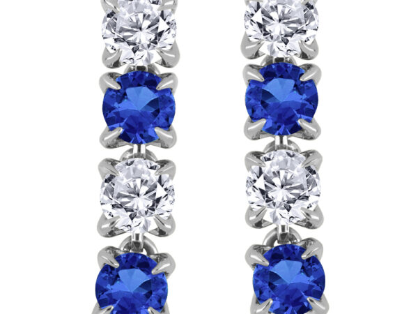 Lab Grown Sapphire & Diamond Drop Earrings