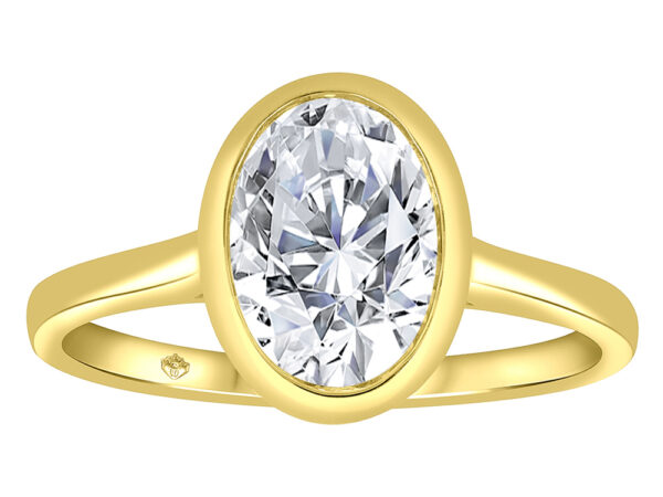 Lab Grown Diamond Oval Bezel Solitaire Ring