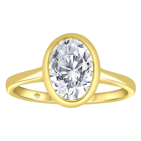 Lab Grown Diamond Oval Bezel Solitaire Ring