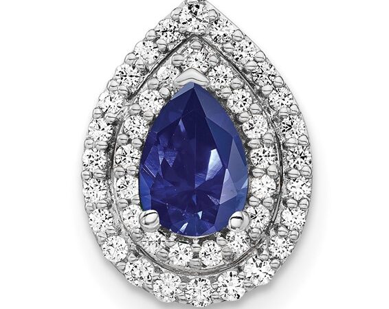14K Sapphire & Diamond Slider Pendant