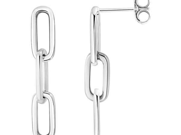 Sterling Silver Paperclip Earrings