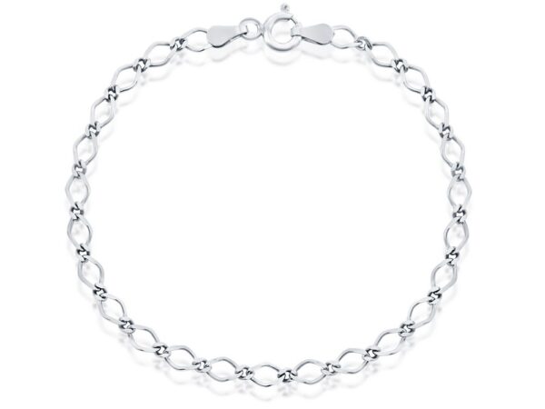 Sterling Silver Flat Bevel Link Bracelet