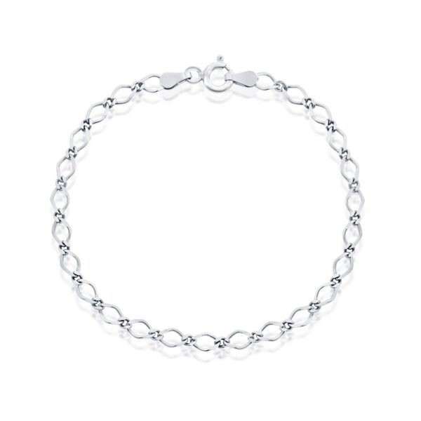 Sterling Silver Flat Bevel Link Bracelet
