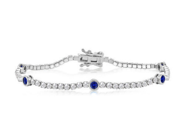 Sterling Silver Blue CZ Bracelet